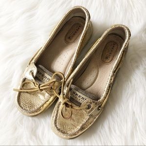 Sperry Top Sider Metallic Gold Loafers